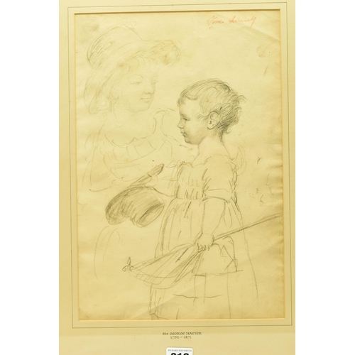 316 - ATTRIBUTED TO SIR GEORGE HAYTER (1792-1871) 'TOM HIMSELF', a sketch of a young boy with a female fig... 