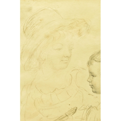 316 - ATTRIBUTED TO SIR GEORGE HAYTER (1792-1871) 'TOM HIMSELF', a sketch of a young boy with a female fig... 