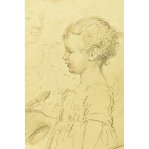 316 - ATTRIBUTED TO SIR GEORGE HAYTER (1792-1871) 'TOM HIMSELF', a sketch of a young boy with a female fig... 