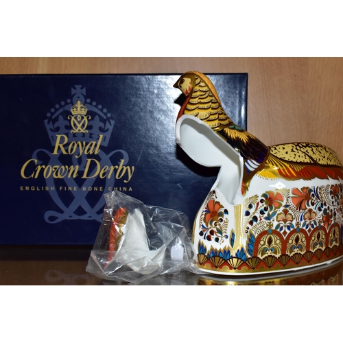 343 - A BOXED ROYAL CROWN DERBY SIGNATURE EDITION PAPERWEIGHT, 'Golden Pheasant - The 250 Collection' to c... 