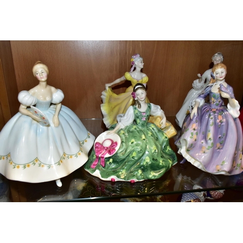 364 - SIX ROYAL DOULTON FIGURINES, comprising Nicola HN2839, First Dance HN2803 (second quality with minor... 