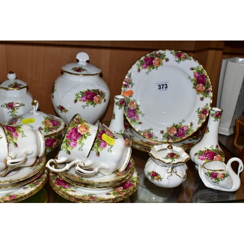 373 - A GROUP OF ROYAL ALBERT 'OLD COUNTRY ROSES' TEAWARES, comprising four side plates (marked as second ... 