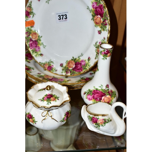 373 - A GROUP OF ROYAL ALBERT 'OLD COUNTRY ROSES' TEAWARES, comprising four side plates (marked as second ... 