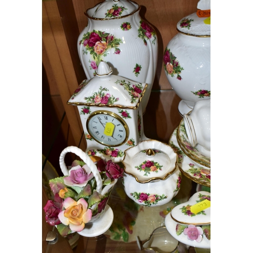 373 - A GROUP OF ROYAL ALBERT 'OLD COUNTRY ROSES' TEAWARES, comprising four side plates (marked as second ... 