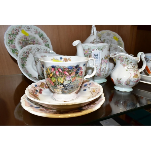 384 - A ROYAL DOULTON TEA SERVIC FROM THE BRAMBLEY HEDGE GIFT COLLECTION, comprising a teapot, four cups, ... 