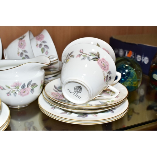 389 - A ROYAL WORCESTER 'JUNE GARLAND' PATTERN TEA SET AND A COLLECTION OF CERAMIC THIMBLES, comprising a ... 