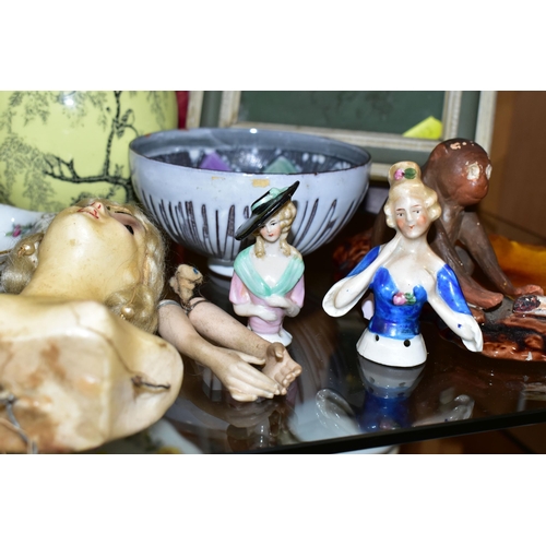 393 - A COLLECTION OF MISCELLANEOUS CERAMICS, comprising a Royal Doulton Kingsware Memories pitcher with a... 