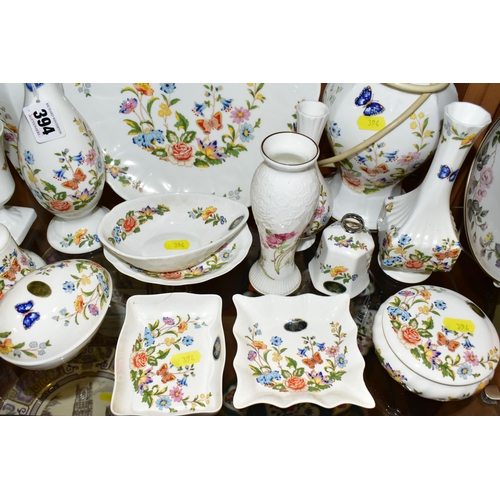 394 - A QUANTITY OF AYNSLEY 'COTTAGE GARDEN' PATTERN GIFTWARE, comprising a table lamp, three pin dishes (... 