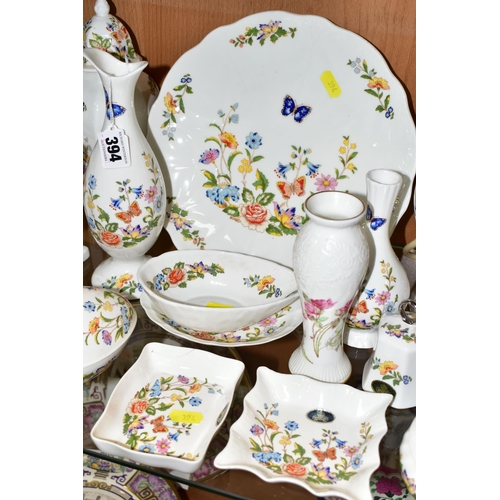 394 - A QUANTITY OF AYNSLEY 'COTTAGE GARDEN' PATTERN GIFTWARE, comprising a table lamp, three pin dishes (... 