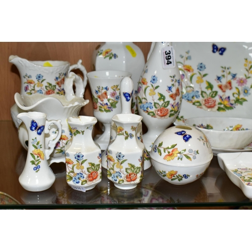 394 - A QUANTITY OF AYNSLEY 'COTTAGE GARDEN' PATTERN GIFTWARE, comprising a table lamp, three pin dishes (... 