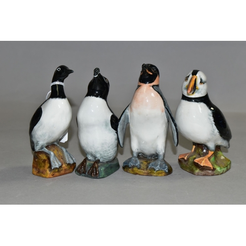 399 - A SET OF FOUR RARE ROYAL DOULTON CHINA SEA BIRD FIGURES, believed to be one of only four sets made, ... 