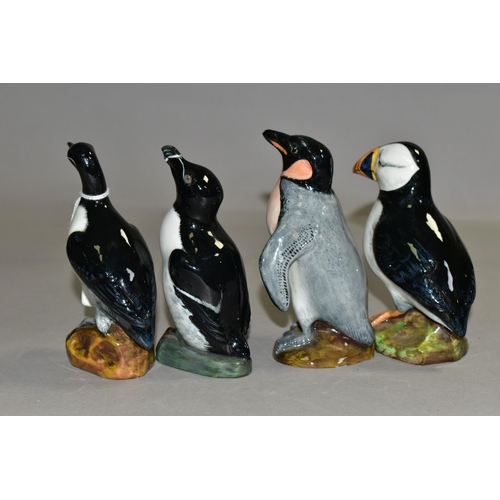 399 - A SET OF FOUR RARE ROYAL DOULTON CHINA SEA BIRD FIGURES, believed to be one of only four sets made, ... 