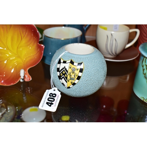 408 - A COLLECTION OF MID-CENTURY CARLTON WARE CERAMICS, comprising a Carlton Ware match holder and strike... 