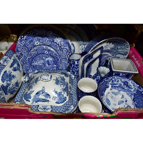 421 - FIVE BOXES OF CERAMIC DINNER AND TEA WARES, to include a Royal Albert 'Queens Messenger' cake plate,... 