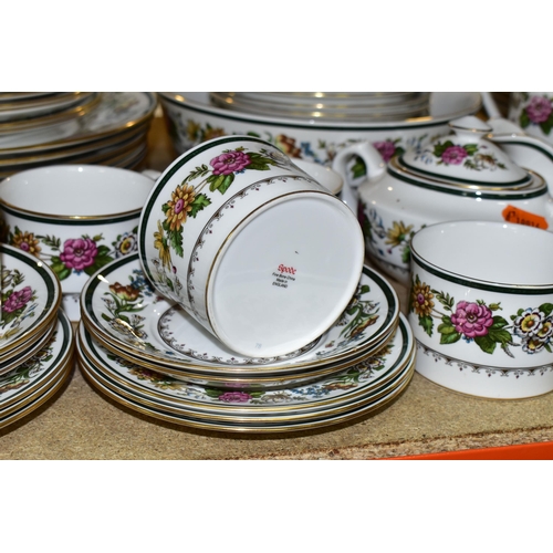 424 - A SPODE 'TAPESTRY' PATTERN DINNER SERVICE, comprising one large meat plate, two oval serving dishes,... 