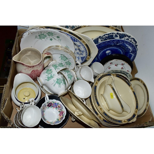 451 - SIX BOXES OF ASSORTED CERAMICS AND GLASSWARE, including Queen Anee 'Napoli' pattern tea wares, assor... 