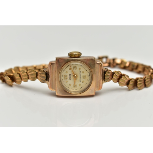 1 - TWO LADYS 9CT GOLD WRISTWATCHES, the first with a round cream dial signed 'Omer', alternating Arabic... 