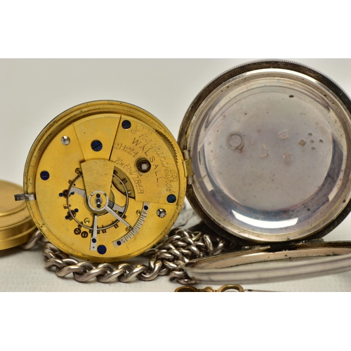 16 - AN EARLY 20TH CENTURY SILVER OPEN FACE POCKET WATCH, key wound, white ceramic dial signed 'Sheperd B... 