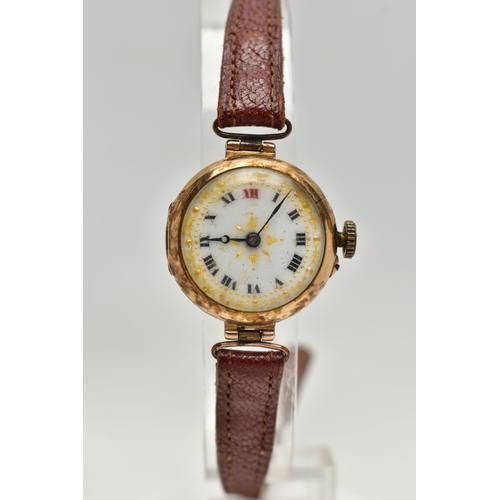 38 - A LADYS 9CT GOLD 'ROLEX' WRISTWATCH AND TWO MID 20TH CENTURY WATCHES, the first a ladys manual wind ... 