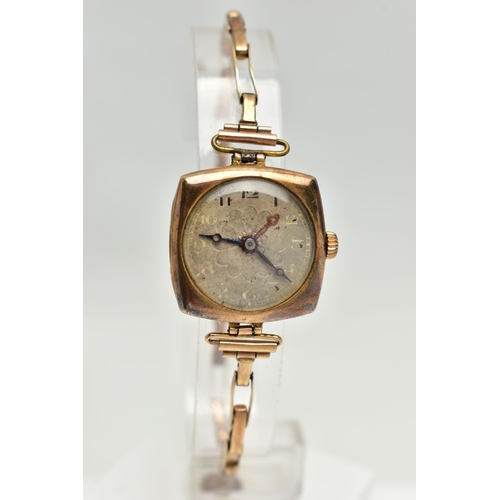 38 - A LADYS 9CT GOLD 'ROLEX' WRISTWATCH AND TWO MID 20TH CENTURY WATCHES, the first a ladys manual wind ... 