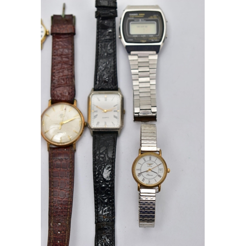 61 - AN ASSORTMENT OF WRISTWATCHES, to include a 'Citizen' Eco Drive ladies wristwatch, 570634, five addi... 