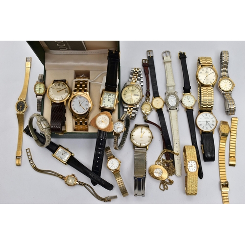 65 - A 'GUCCI' WRISTWATCH AND OTHER ASSORTED WATCHES,  quartz movement, round white dial signed 'Gucci', ... 