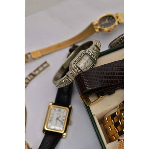 65 - A 'GUCCI' WRISTWATCH AND OTHER ASSORTED WATCHES,  quartz movement, round white dial signed 'Gucci', ... 