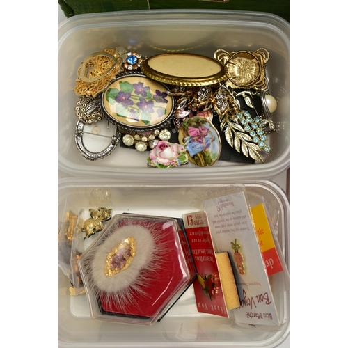 78 - A LARGE BOX OF ASSORTED COSTUME JEWELLERY, to include a ladys 'Rotary' wristwatch, seven additional ... 