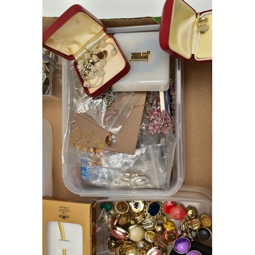 78 - A LARGE BOX OF ASSORTED COSTUME JEWELLERY, to include a ladys 'Rotary' wristwatch, seven additional ... 