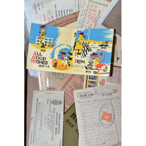 436 - A BOX CONTAINING POSTCARDS, CIGARETTE CARDS AND OTHER PRINTED EPHEMERA, ETC, including approx. 150 p... 