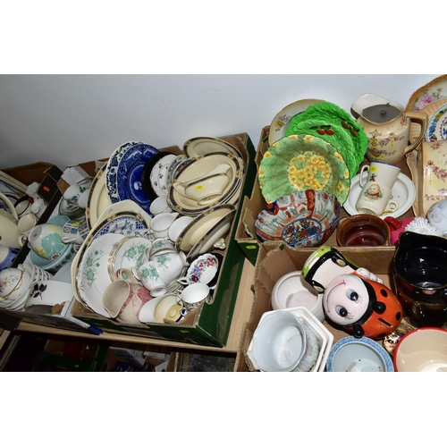 451 - SIX BOXES OF ASSORTED CERAMICS AND GLASSWARE, including Queen Anee 'Napoli' pattern tea wares, assor... 