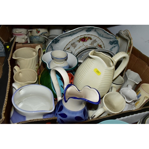 451 - SIX BOXES OF ASSORTED CERAMICS AND GLASSWARE, including Queen Anee 'Napoli' pattern tea wares, assor... 