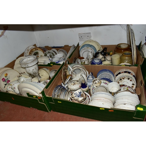 461 - SEVEN BOXES AND LOOSE CERAMICS, ETC, including a quantity of assorted miscellaneous saucers, tea pla... 