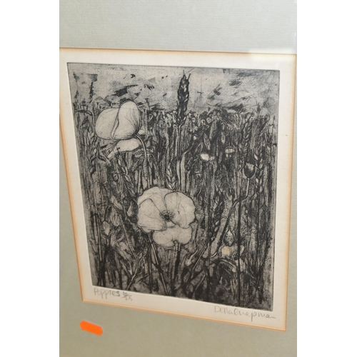 474 - FIVE DECORATIVE PICTURES AND PRINTS ETC, comprising two Tony Malton pencil sketches with a sepia was... 