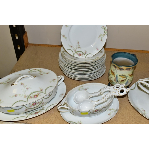 545 - A FIFTY PIECE ROSENTHAL DINNER SERVICE, decorated with garlands of roses, stamped Botticelli to base... 