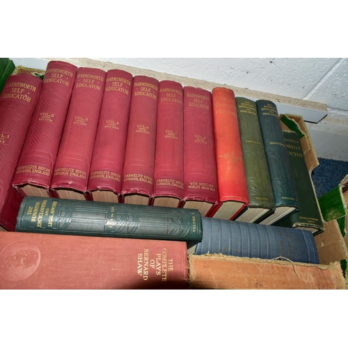561 - FIVE BOXES OF BOOKS containing approximately 125 older or antiquarian book titles in hardback format... 