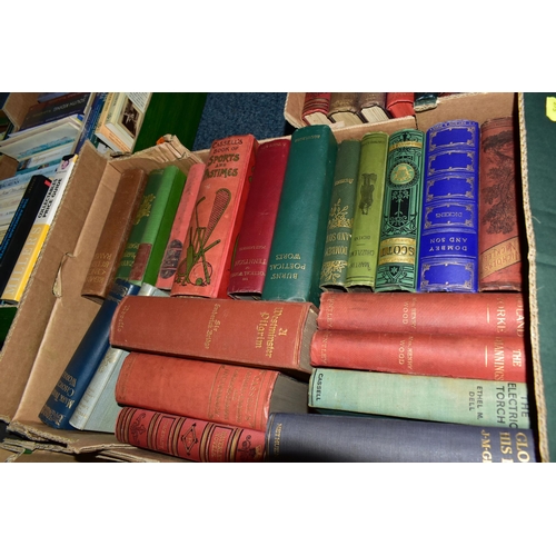 568 - SIX BOXES OF BOOKS containing approximately 195 old or antiquarian titles in hardback format, subjec... 
