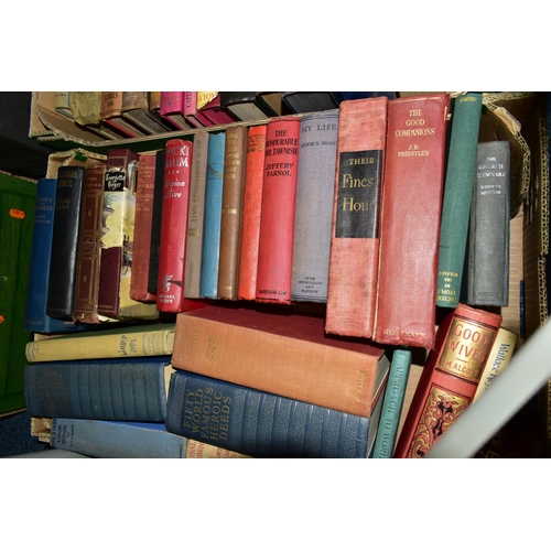 568 - SIX BOXES OF BOOKS containing approximately 195 old or antiquarian titles in hardback format, subjec... 