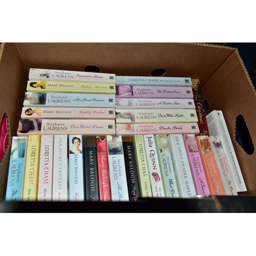 571 - FIVE BOXES OF BOOKS containing over 185 miscellaneous titles in paperback format, most titles are cl... 