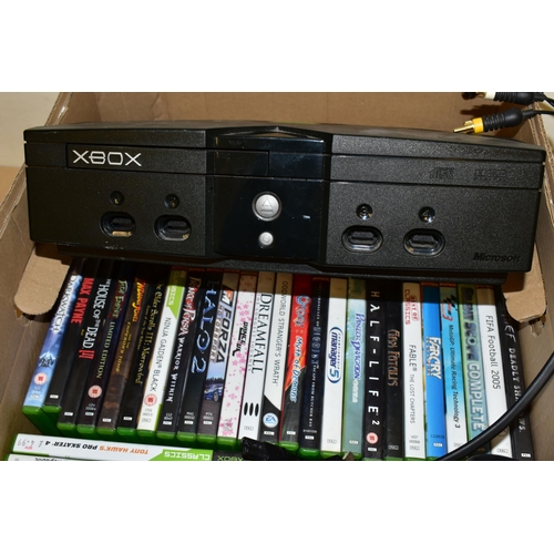 254 - ORIGINAL XBOX CONSOLE AND KEY GAMES, games include (but are not limited to) Ninja Gaiden Black, Star... 