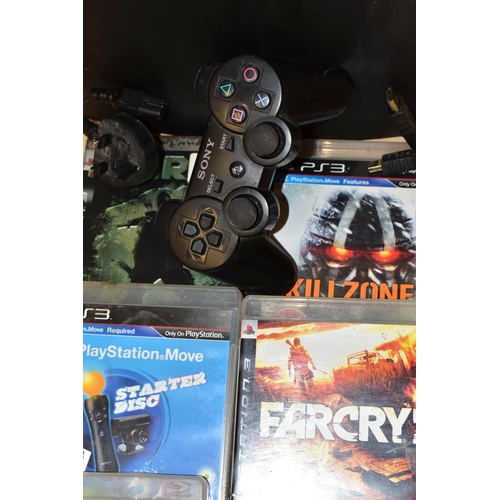 255 - PLAYSTATION 3 CONSOLE AND GAMES, games include Gran Turismo 5, Far Cry 2, Turok, Killzone 3, UFC Und... 