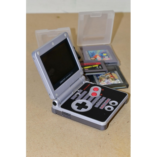 261 - GAMEBOY ADVANCE SP NES EDITION AND GAMES, a limited edition of the GameBoy Advance with Tony Hawk's ... 