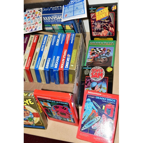 264 - MATEL INTELLIVISION BOXED WITH QUANTITY OF GAMES AND INTELLIVOICE VOICE SYNTHESIS MODULE, games incl... 