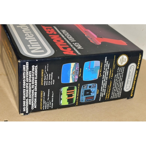 265 - NES BOX, ACCESSORIES AND GAMES, includes the box for the NES (no console), two controllers, the NES ... 