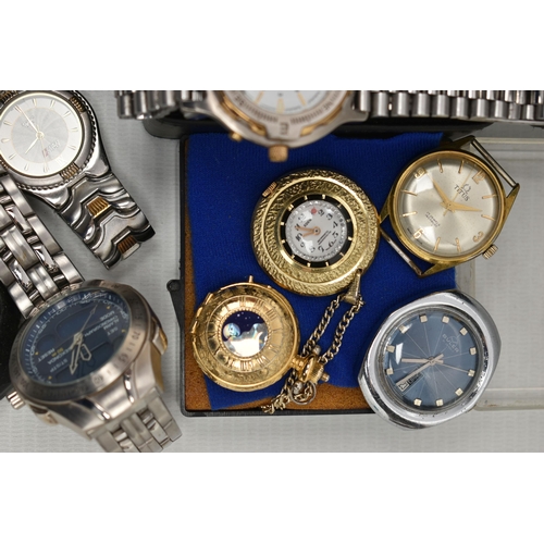 120 - A BOX OF ASSORTED WRISTWATCHES, ladys and gents watches to include a boxed ladys 'Accurist' watch, o... 