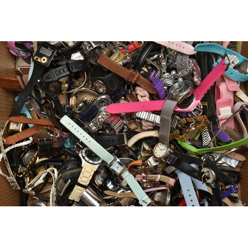 152 - A LARGE QUANTITY OF WRISTWATCHES, ladys, gents and childrens fashion wristwatches, names to include ... 