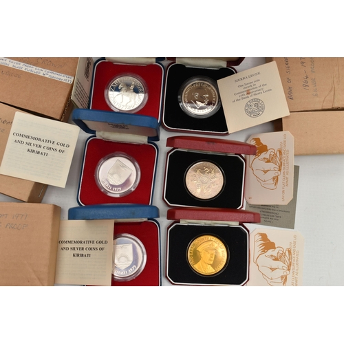 158 - A LARGE BOX CONTAINING WORLD COINAGE, to include several tins with mixed coinage such as Kiribati 19... 