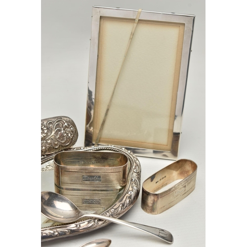 234 - A PARCEL OF ASSORTED SILVER AND WHITE METAL, MOSTLY 20TH CENTURY, comprising a late Victorian double... 