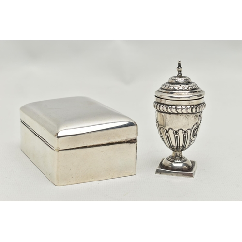 245 - A LATE VICTORIAN SILVER PLAIN RECTANGULAR BOX, hinged cover with gilt interior, Mappin Brothers reta... 