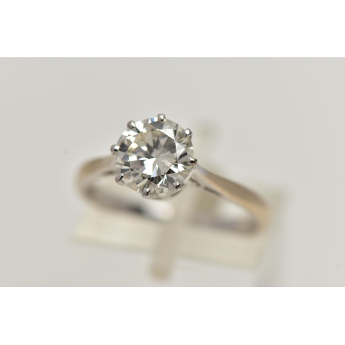 3 - A MODERN SINGLE STONE DIAMOND RING, round brilliant cut diamond, estimated carat weight 1.50ct, colo... 